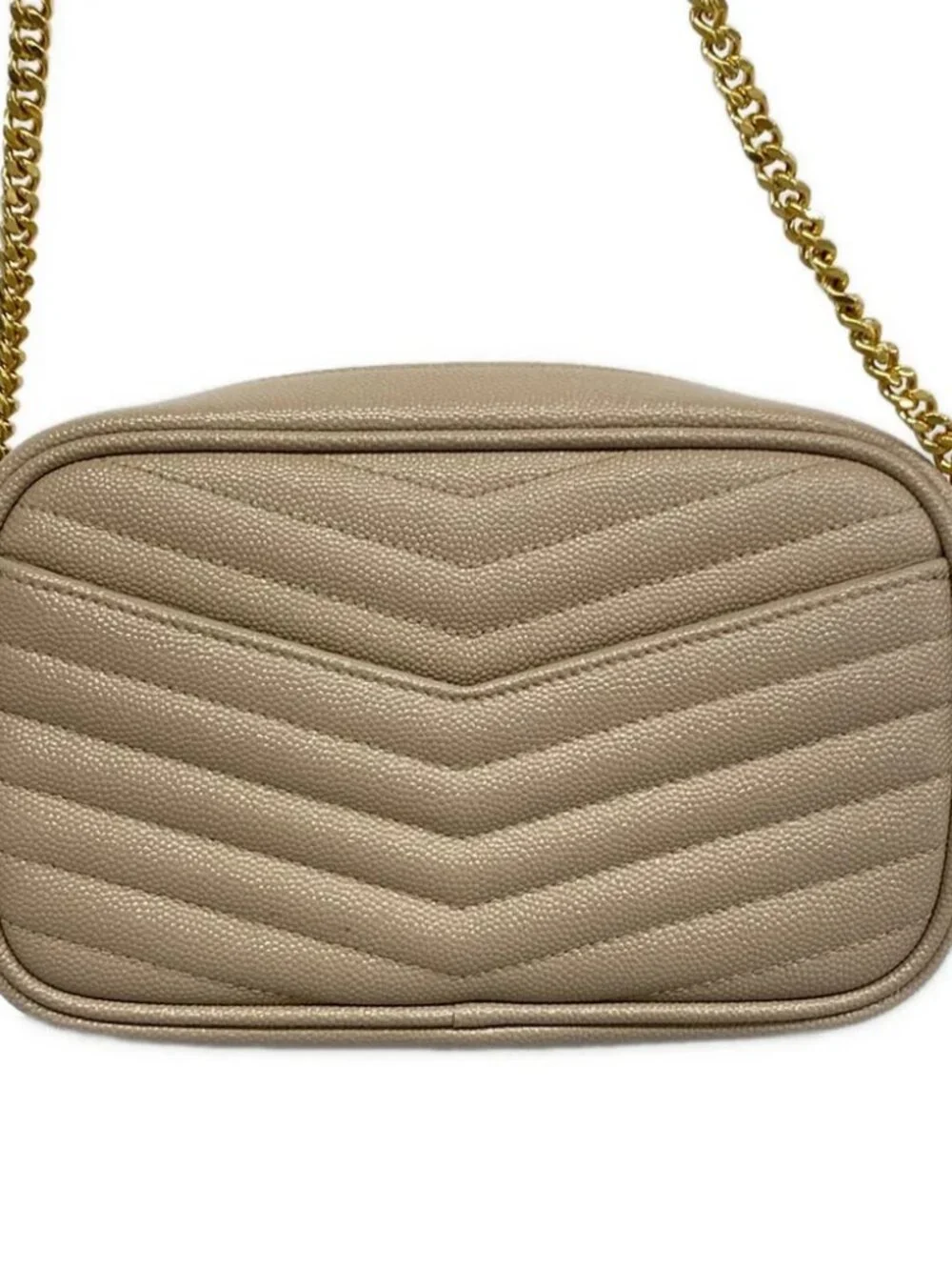 SAINT LAURENT PARIS Lou Mini Bag 612579 Pink Beige Leather Shoulder Bag